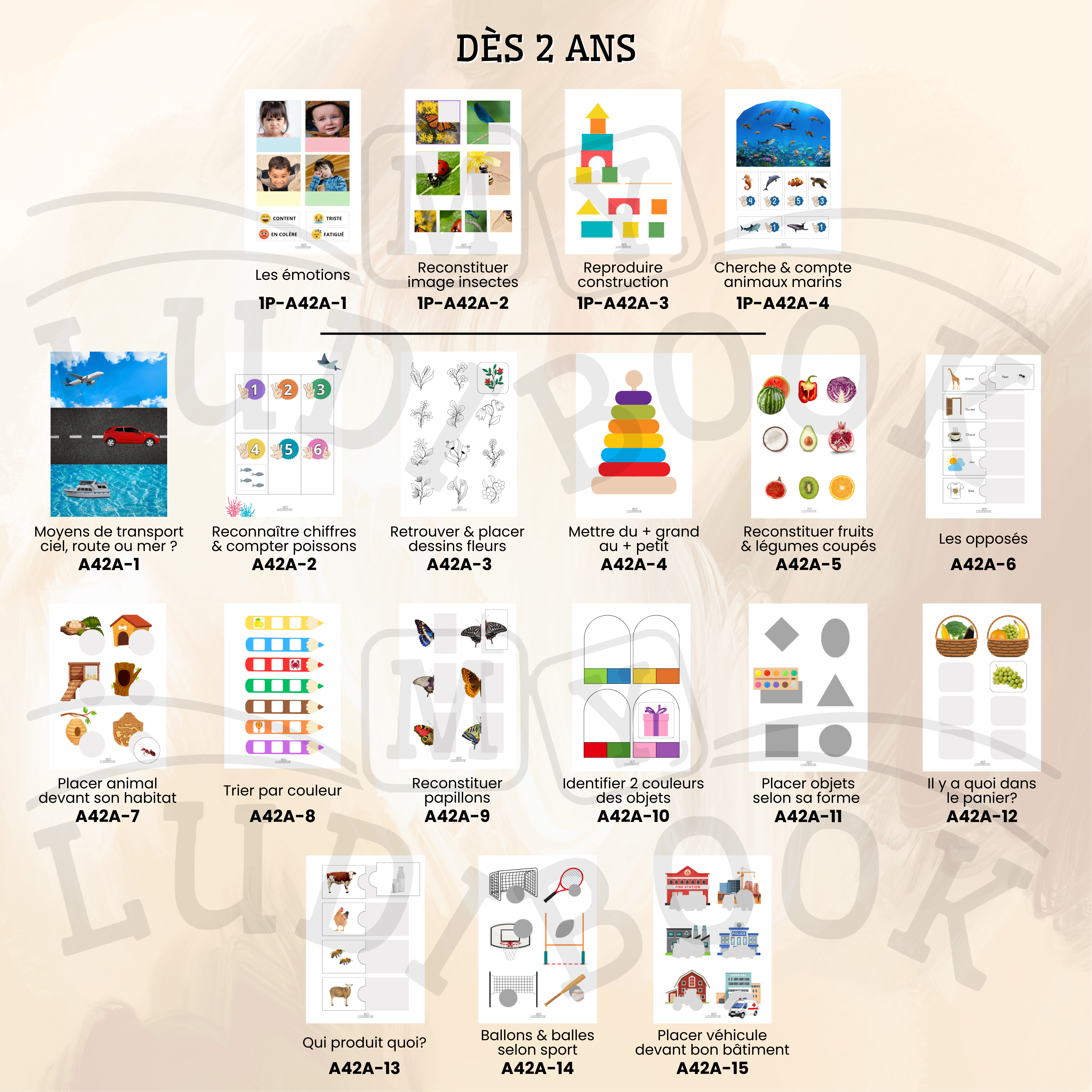 Activités A4 - 2 ans